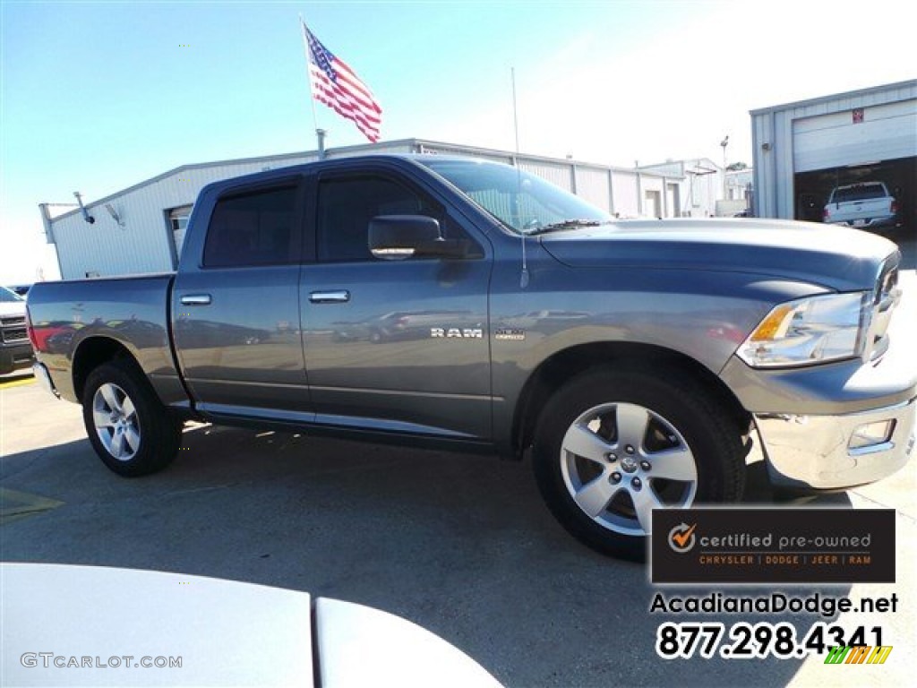 2010 Ram 1500 SLT Crew Cab 4x4 - Mineral Gray Metallic / Light Pebble Beige/Bark Brown photo #11