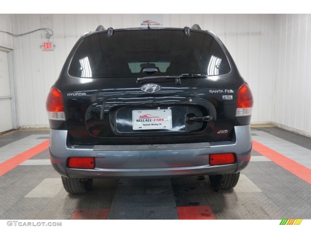 2005 Santa Fe LX 3.5 4WD - Black Obsidian / Beige photo #9