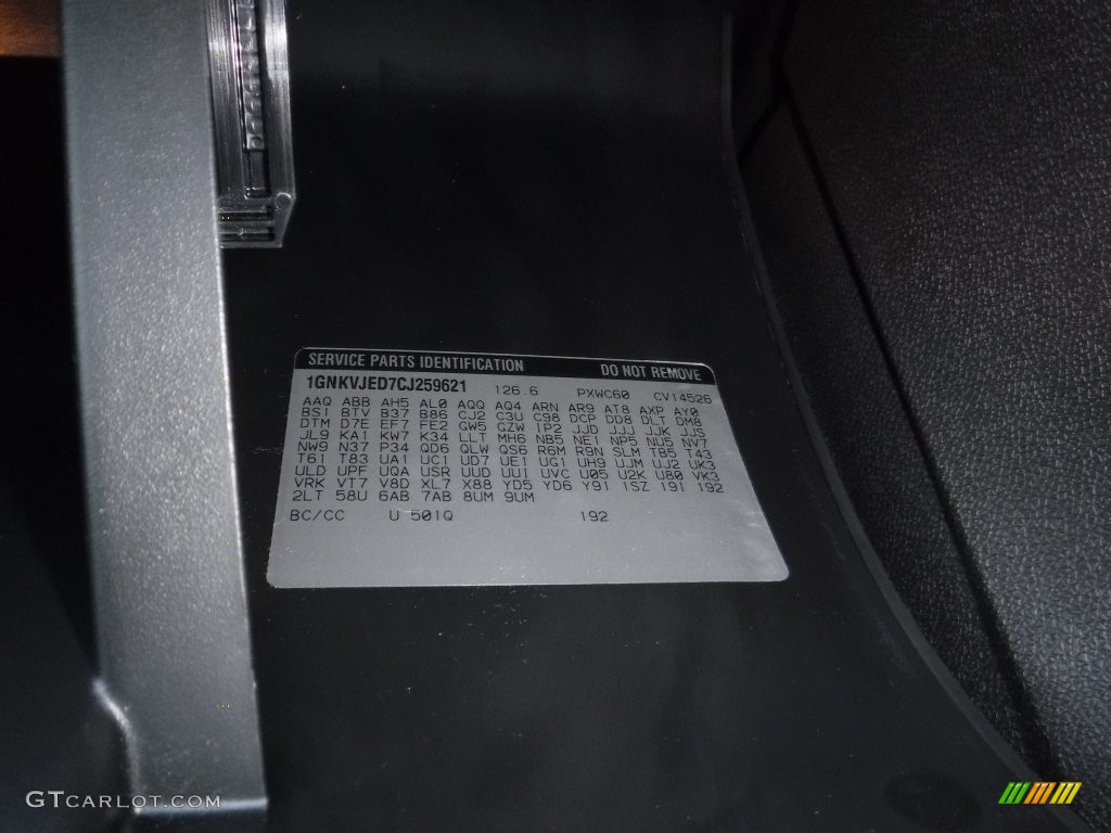 2012 Traverse LT AWD - Black Granite Metallic / Ebony photo #38