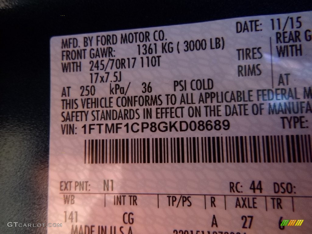 2016 F150 XL Regular Cab - Blue Jeans / Medium Earth Gray photo #16