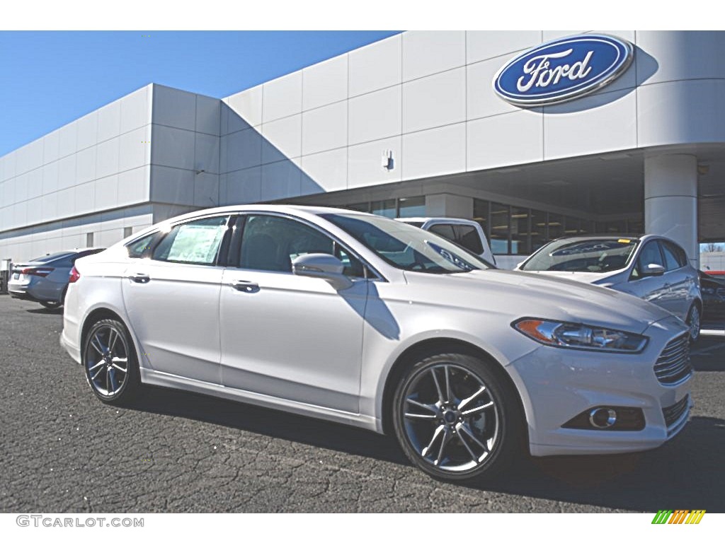 White Platinum Tri-Coat Metallic Ford Fusion