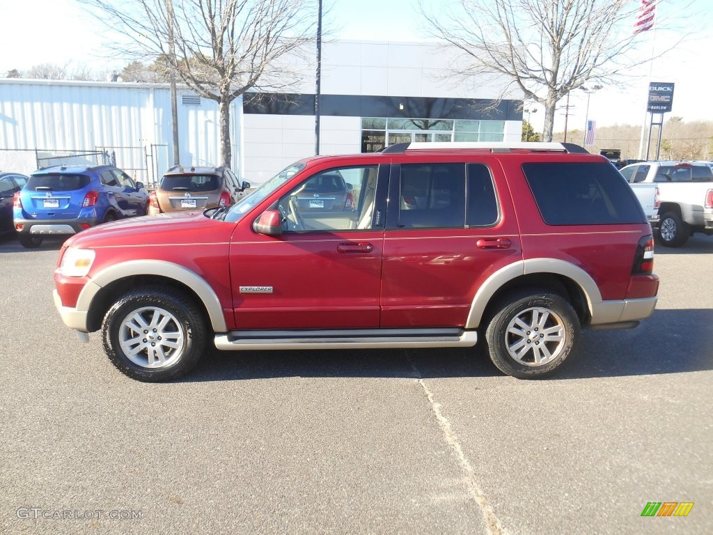 2007 Explorer Eddie Bauer 4x4 - Dark Cherry Metallic / Camel photo #4