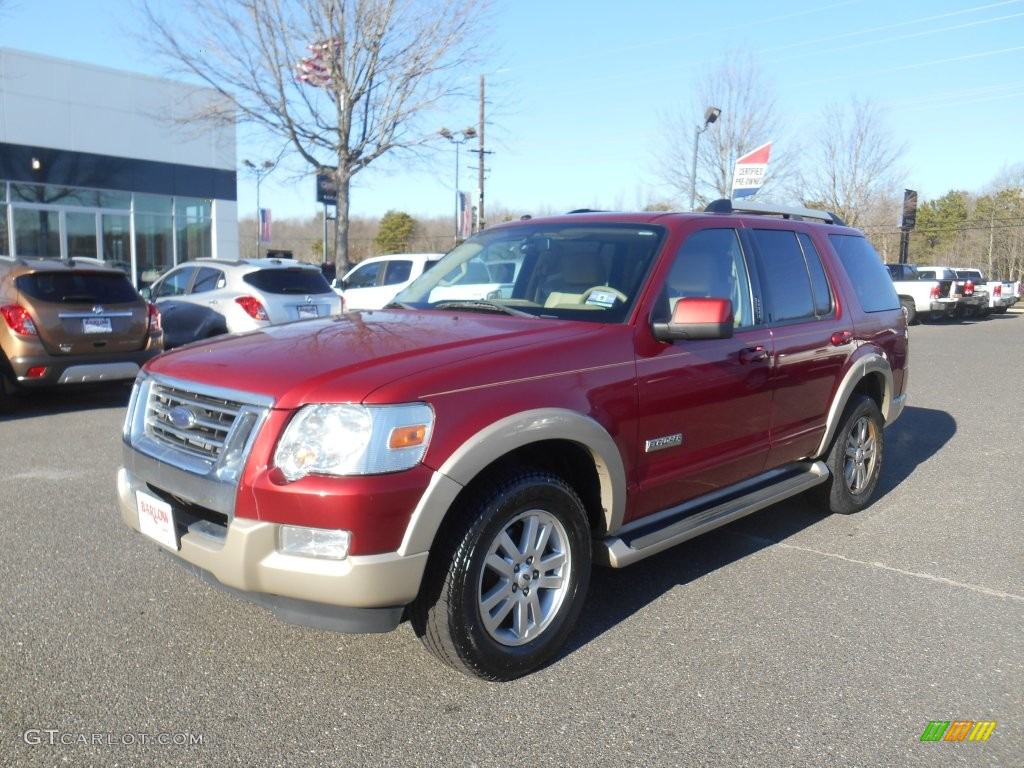 2007 Explorer Eddie Bauer 4x4 - Dark Cherry Metallic / Camel photo #5