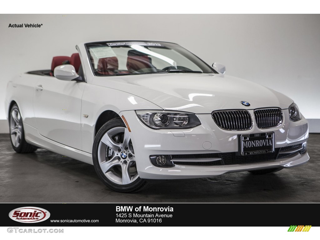 2013 3 Series 335i Convertible - Alpine White / Coral Red/Black photo #1