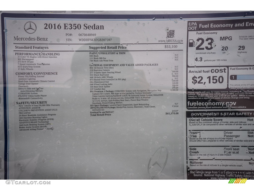 2016 E 350 Sedan - Black / Black photo #11