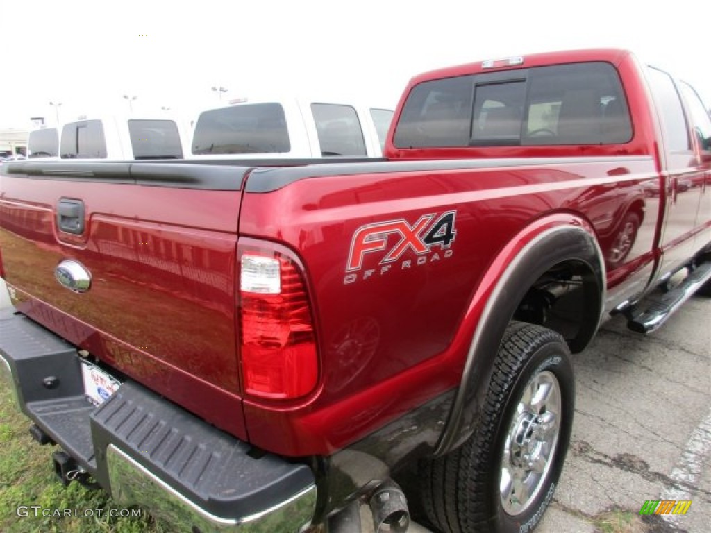 2016 F350 Super Duty Lariat Crew Cab 4x4 - Ruby Red Metallic / Adobe photo #9