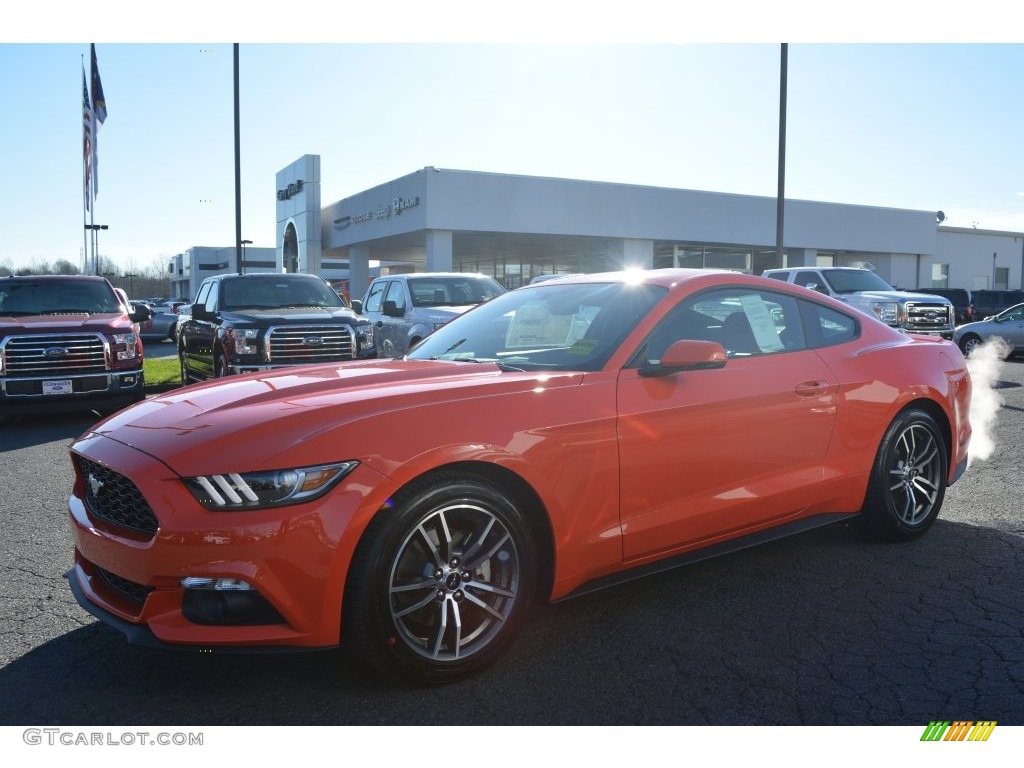 2016 Mustang EcoBoost Coupe - Competition Orange / Ebony photo #3