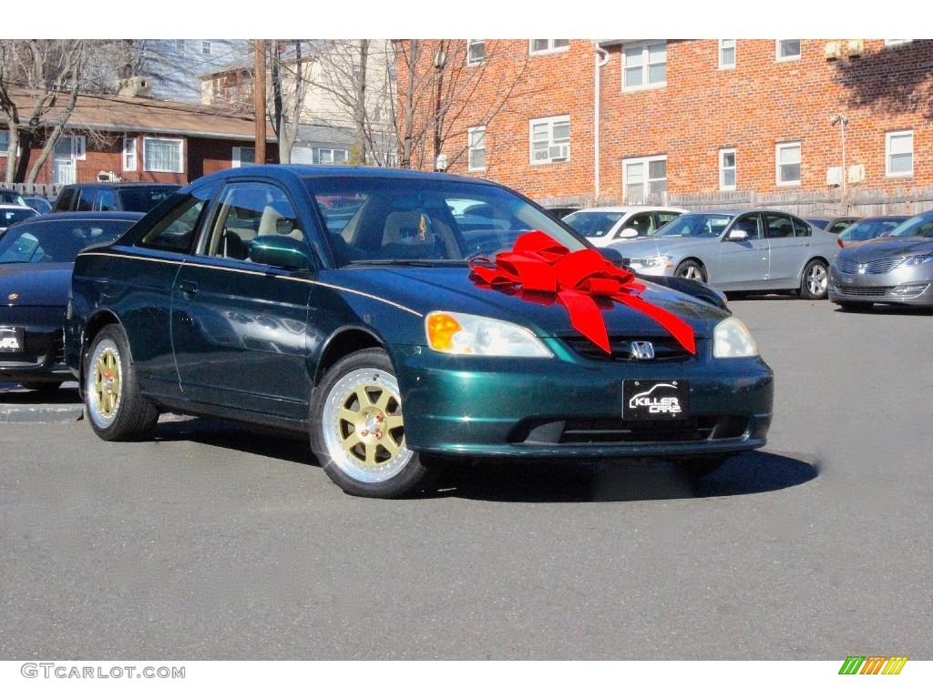 2001 Civic EX Coupe - Clover Green / Beige photo #1