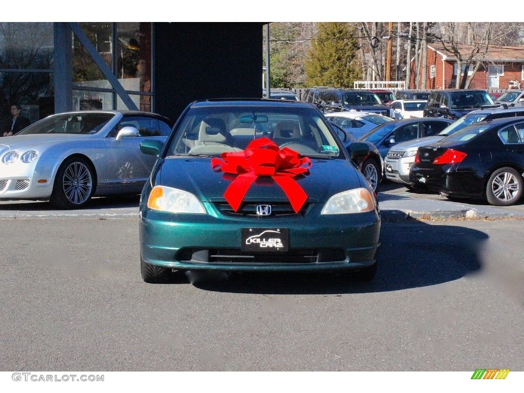 2001 Civic EX Coupe - Clover Green / Beige photo #2