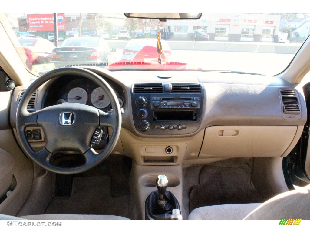 2001 Civic EX Coupe - Clover Green / Beige photo #7