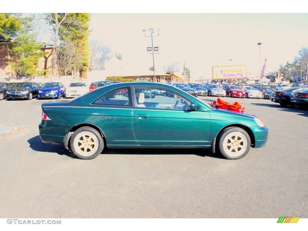 2001 Civic EX Coupe - Clover Green / Beige photo #9