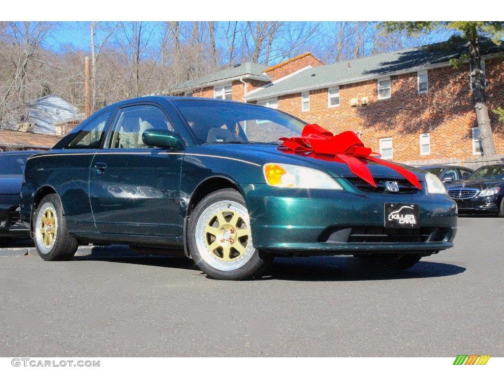 2001 Civic EX Coupe - Clover Green / Beige photo #10