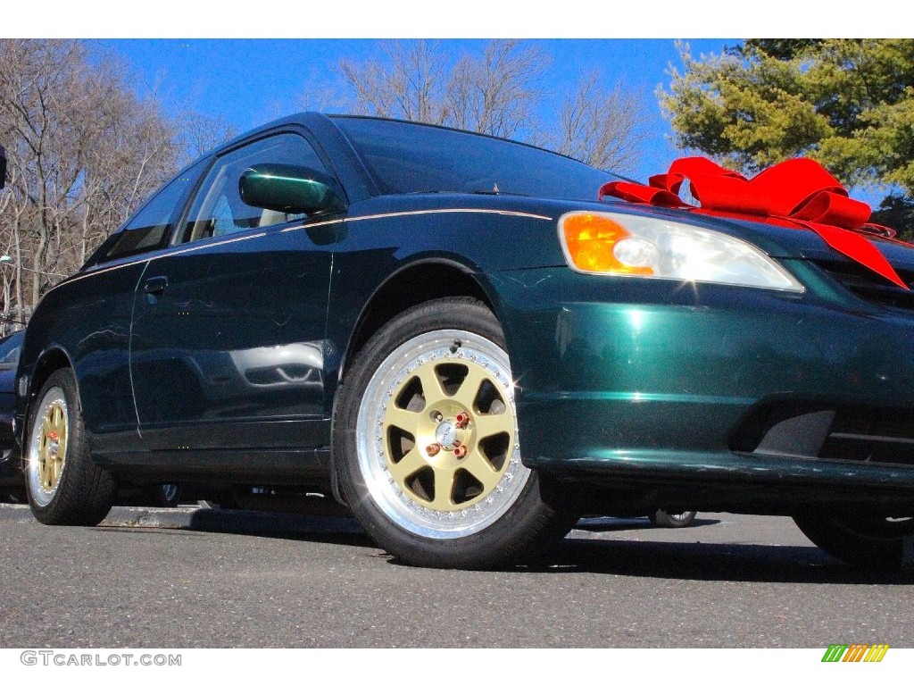 2001 Civic EX Coupe - Clover Green / Beige photo #11