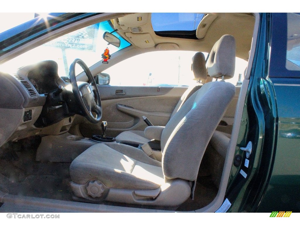 2001 Civic EX Coupe - Clover Green / Beige photo #15