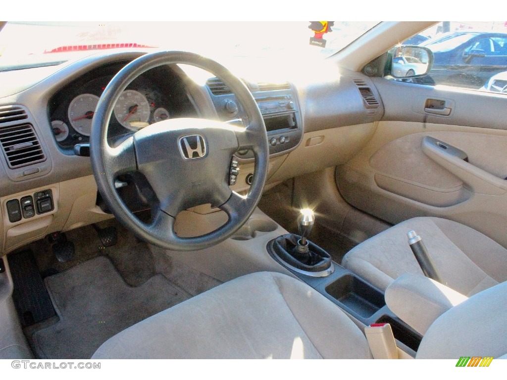 2001 Civic EX Coupe - Clover Green / Beige photo #16