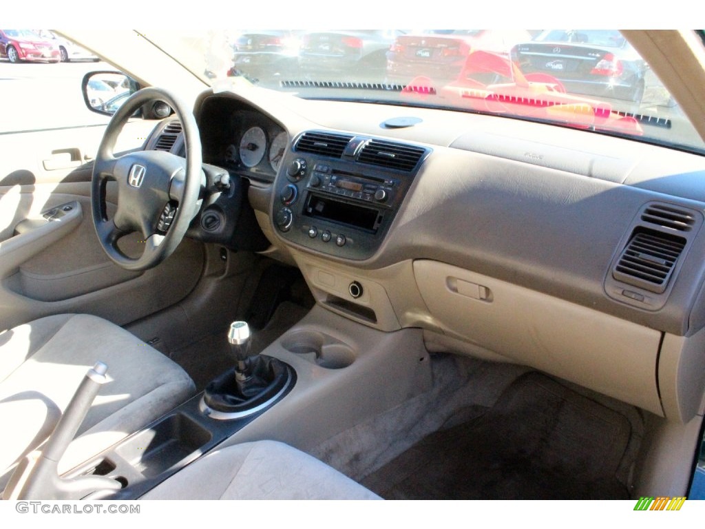 2001 Civic EX Coupe - Clover Green / Beige photo #24