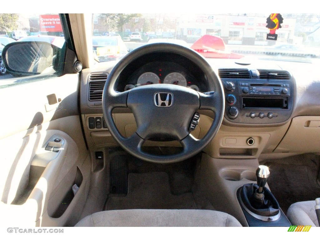2001 Civic EX Coupe - Clover Green / Beige photo #30