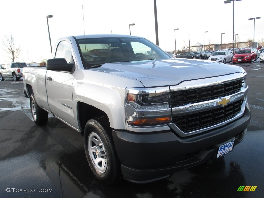 2016 Silverado 1500 WT Regular Cab 4x4 - Silver Ice Metallic / Jet Black photo #1