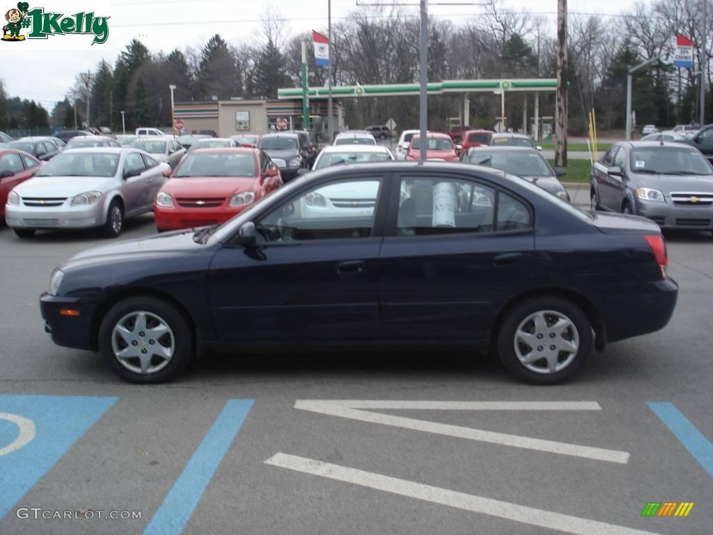 2005 Elantra GLS Sedan - Moonlit Blue / Gray photo #5