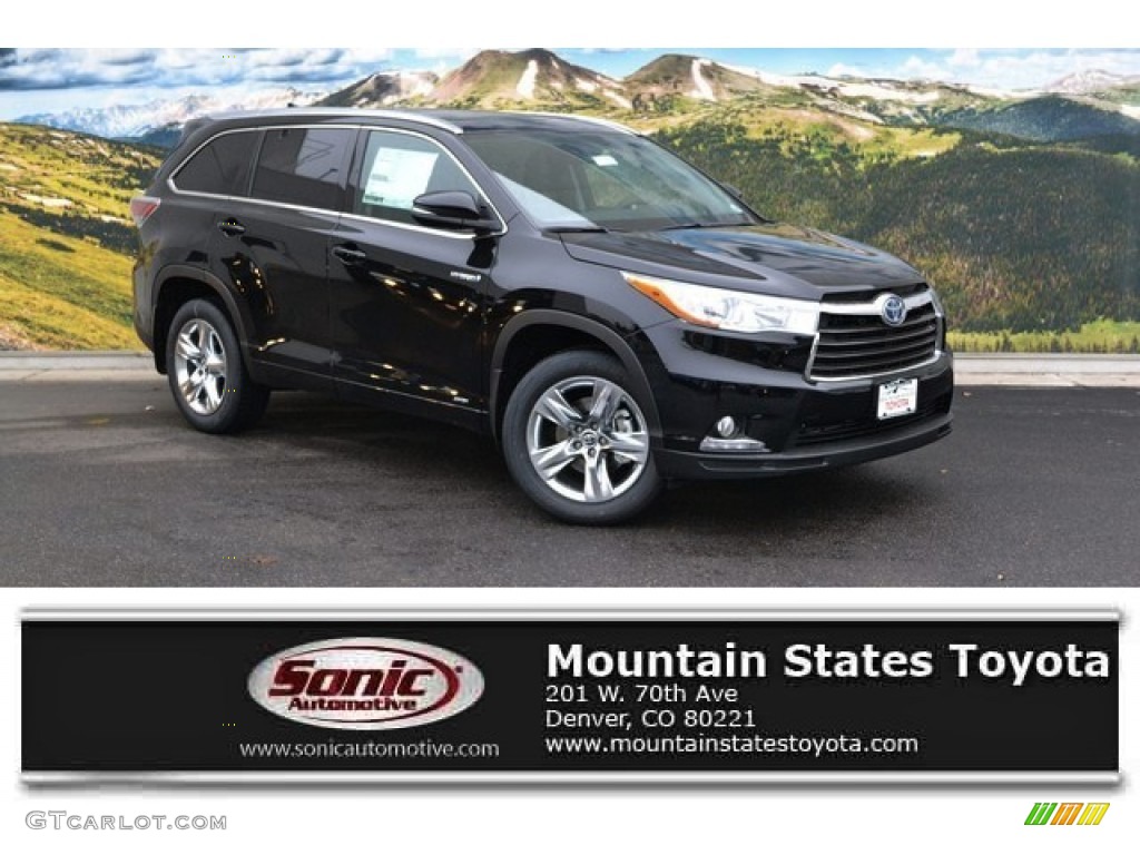 2016 Highlander Hybrid Limited AWD - Midnight Black Metallic / Black photo #1