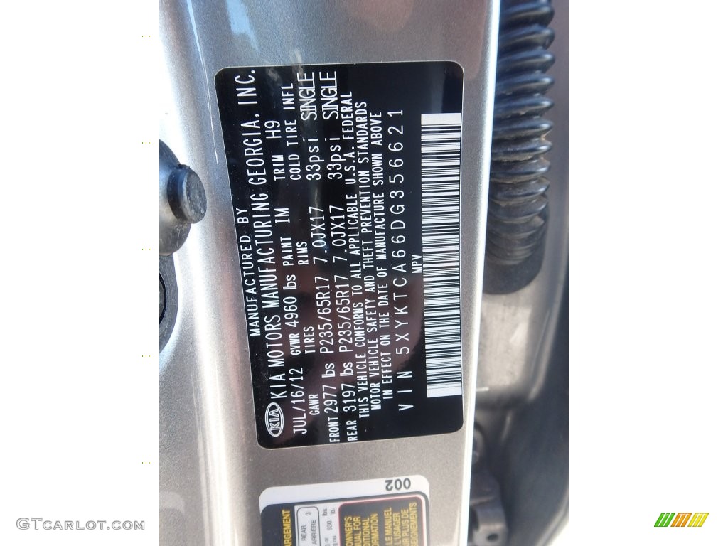 2013 Sorento LX AWD - Titanium Silver / Black photo #29