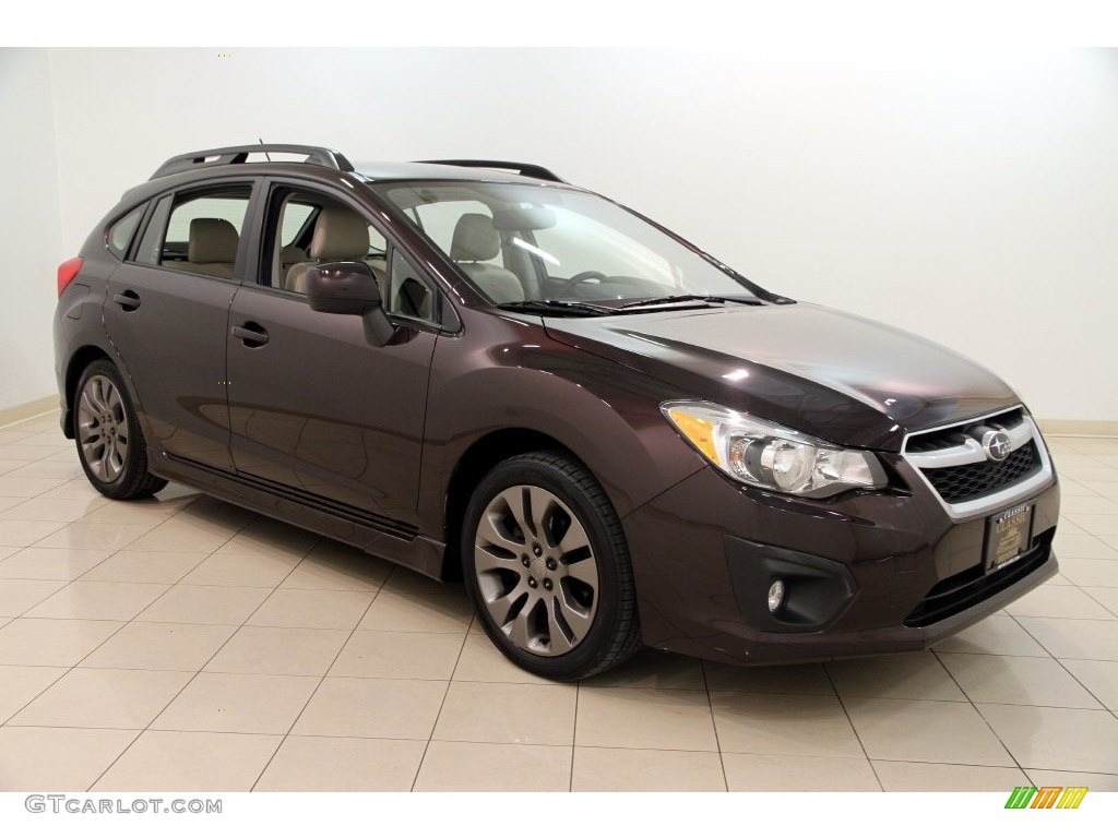 2013 Impreza 2.0i Sport Premium 5 Door - Deep Cherry Red Pearl / Ivory photo #1