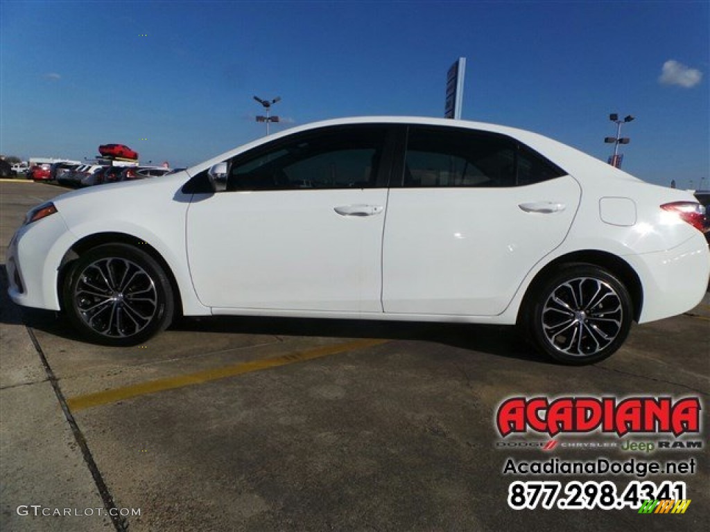 2014 Corolla L - Super White / Steel Blue photo #3