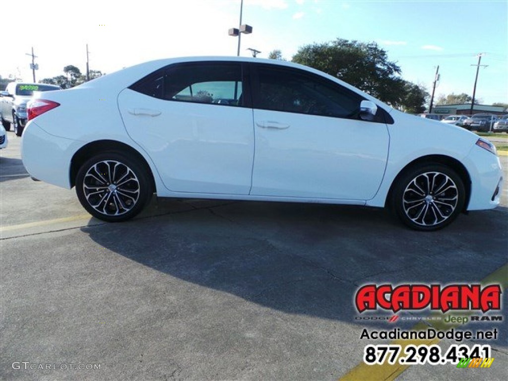 2014 Corolla L - Super White / Steel Blue photo #9