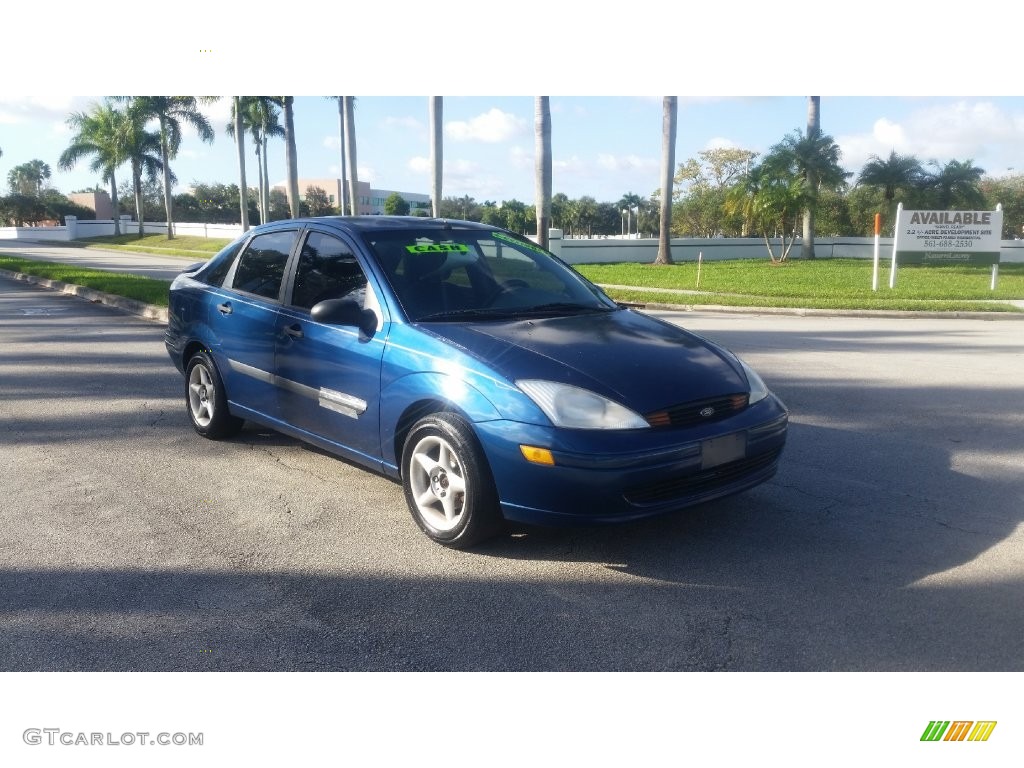 2000 Focus LX Sedan - Atlantic Blue Metallic / Dark Charcoal photo #7