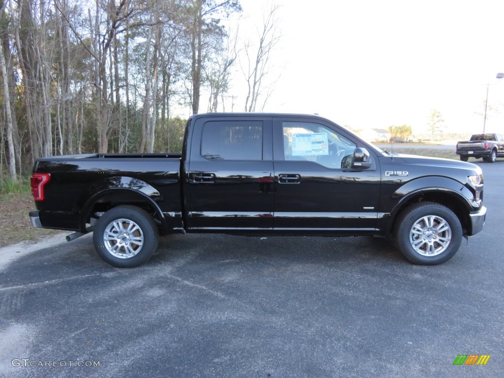 2016 F150 Lariat SuperCrew - Shadow Black / Medium Light Camel photo #2