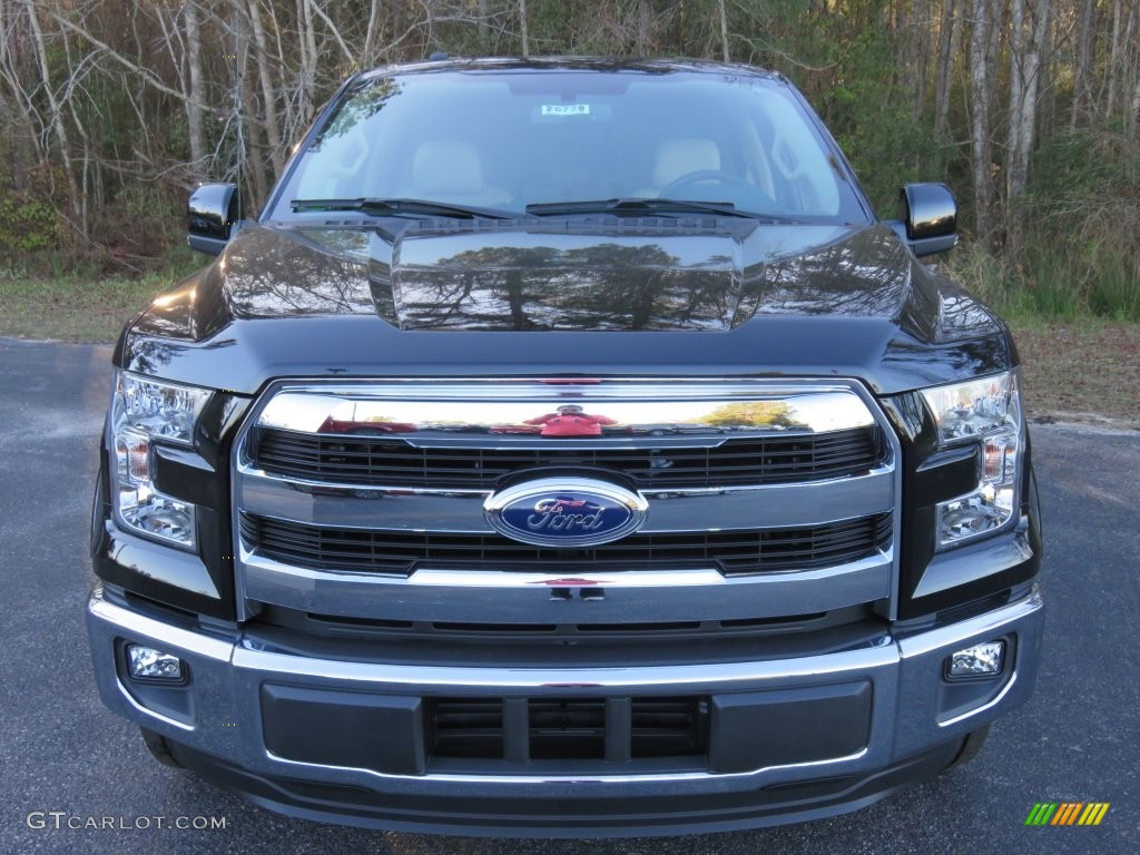 2016 F150 Lariat SuperCrew - Shadow Black / Medium Light Camel photo #12