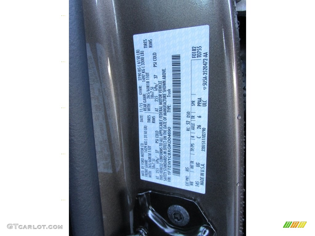 2016 F150 Color Code H5 for Caribou Photo #109943067