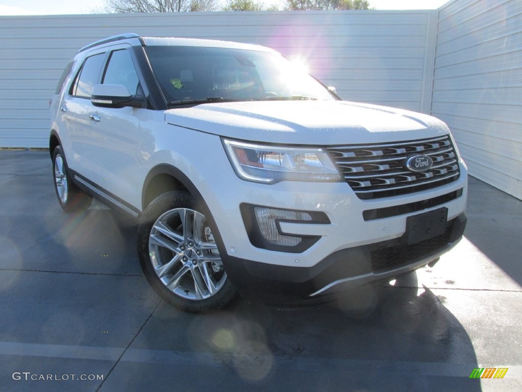 White Platinum Metallic Tri-Coat Ford Explorer