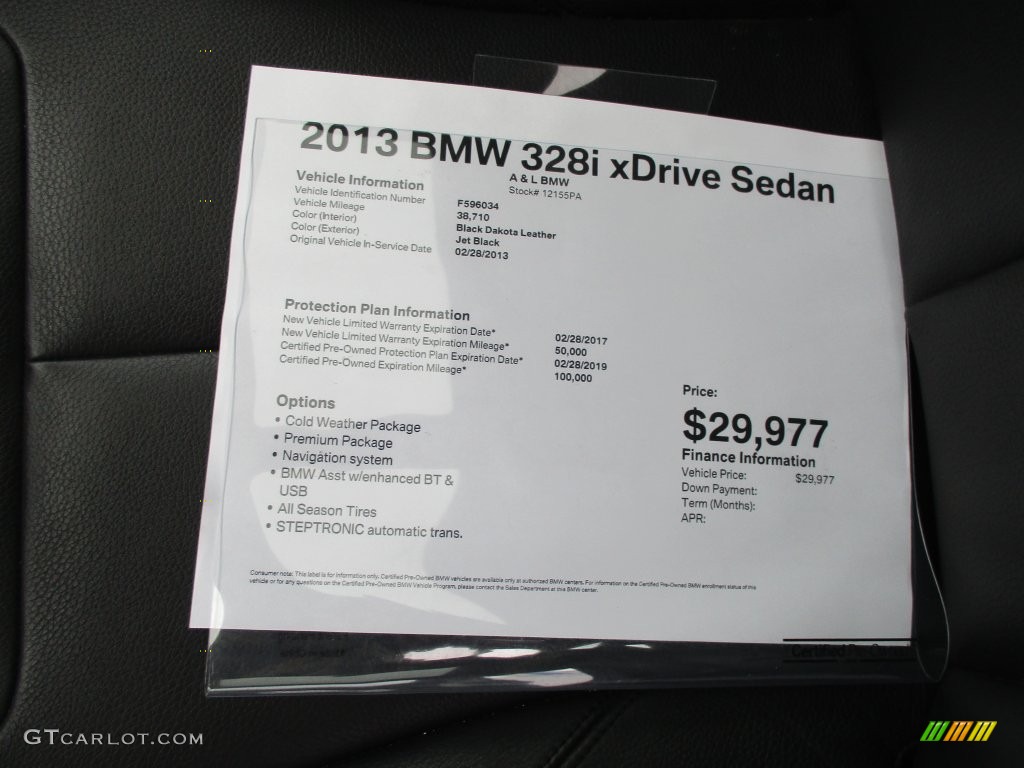 2013 3 Series 328i xDrive Sedan - Jet Black / Black photo #12