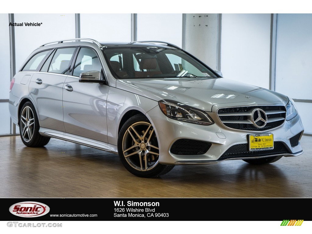 2016 E 350 4Matic Wagon - Iridium Silver Metallic / designo Amaretto photo #1