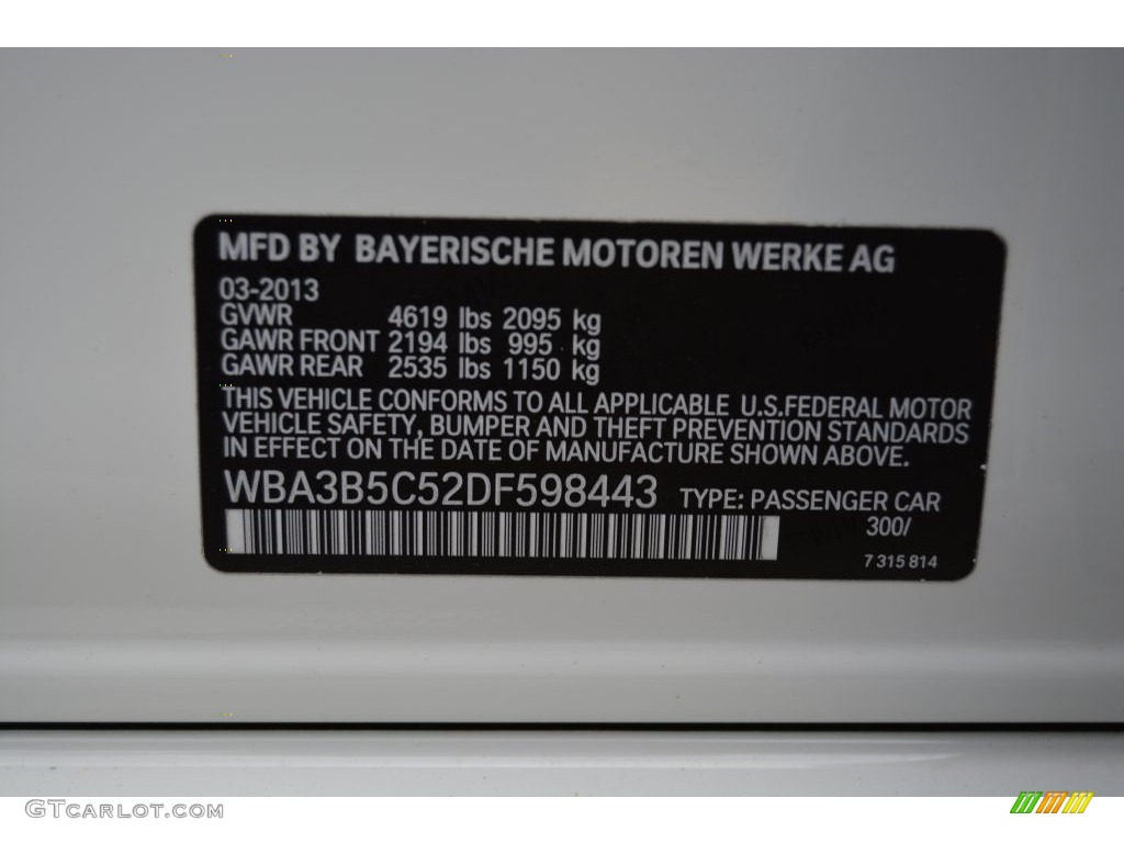 2013 3 Series 328i xDrive Sedan - Alpine White / Black photo #35