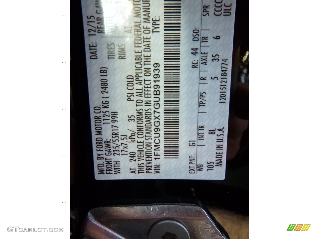 2016 Escape SE 4WD - Shadow Black / Charcoal Black photo #10