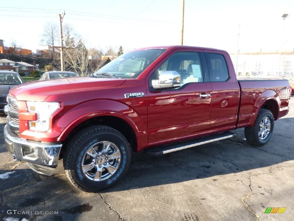 2016 F150 Lariat SuperCab 4x4 - Ruby Red / Medium Earth Gray photo #4
