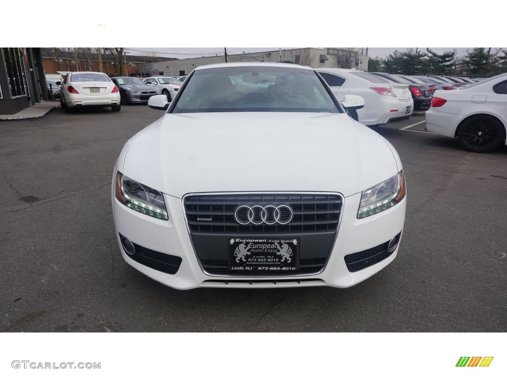 2012 A5 2.0T quattro Coupe - Glacier White Metallic / Cinnamon Brown photo #8