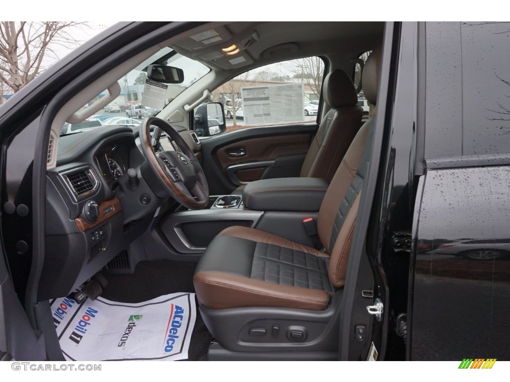 Platinum Reserve Black/Brown Leather Interior 2016 Nissan TITAN XD Platinum Reserve Crew Cab Photo #109959749