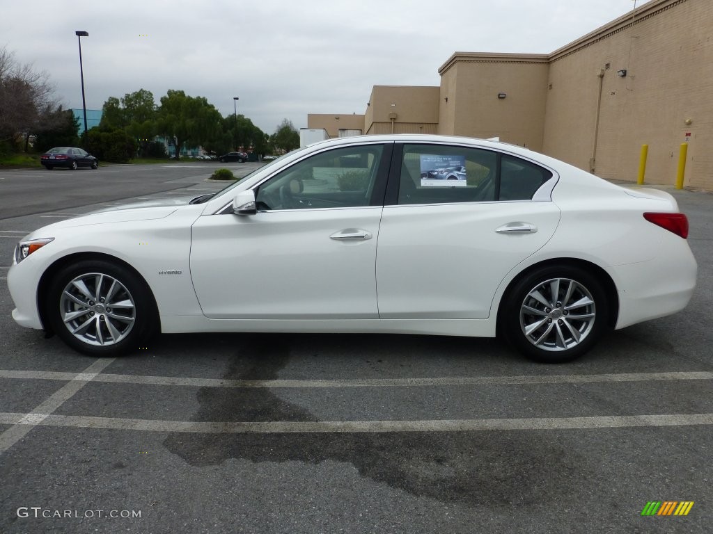 Moonlight White 2015 Infiniti Q50 Hybrid Premium Exterior Photo #109960913