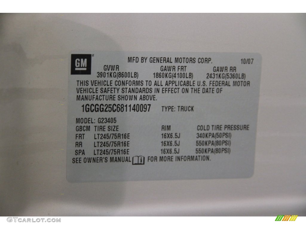 2008 Express 2500 Cargo Van - Silver Birch Metallic / Medium Pewter photo #20