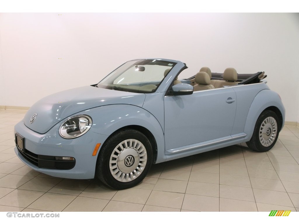 2013 Beetle 2.5L Convertible - Denim Blue / Beige photo #4