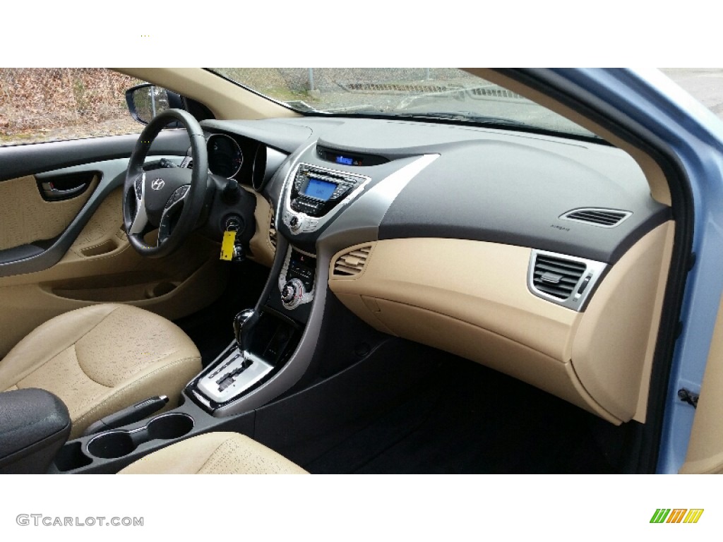 2012 Elantra Limited - Blue Sky Metallic / Beige photo #6