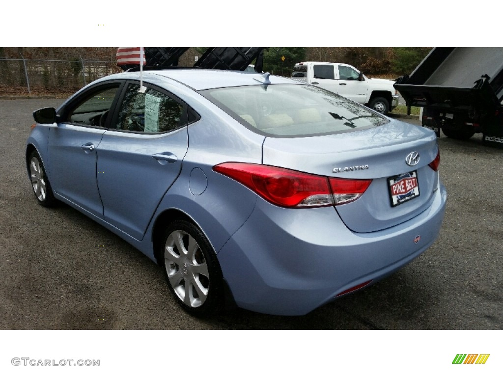 2012 Elantra Limited - Blue Sky Metallic / Beige photo #9