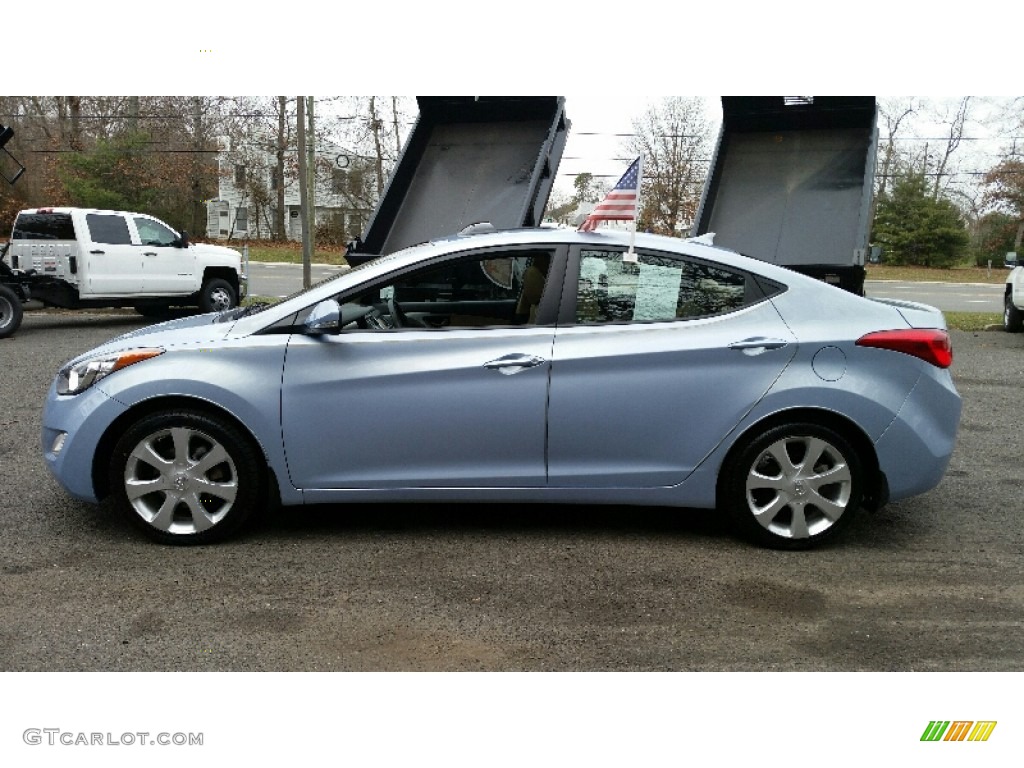 2012 Elantra Limited - Blue Sky Metallic / Beige photo #10