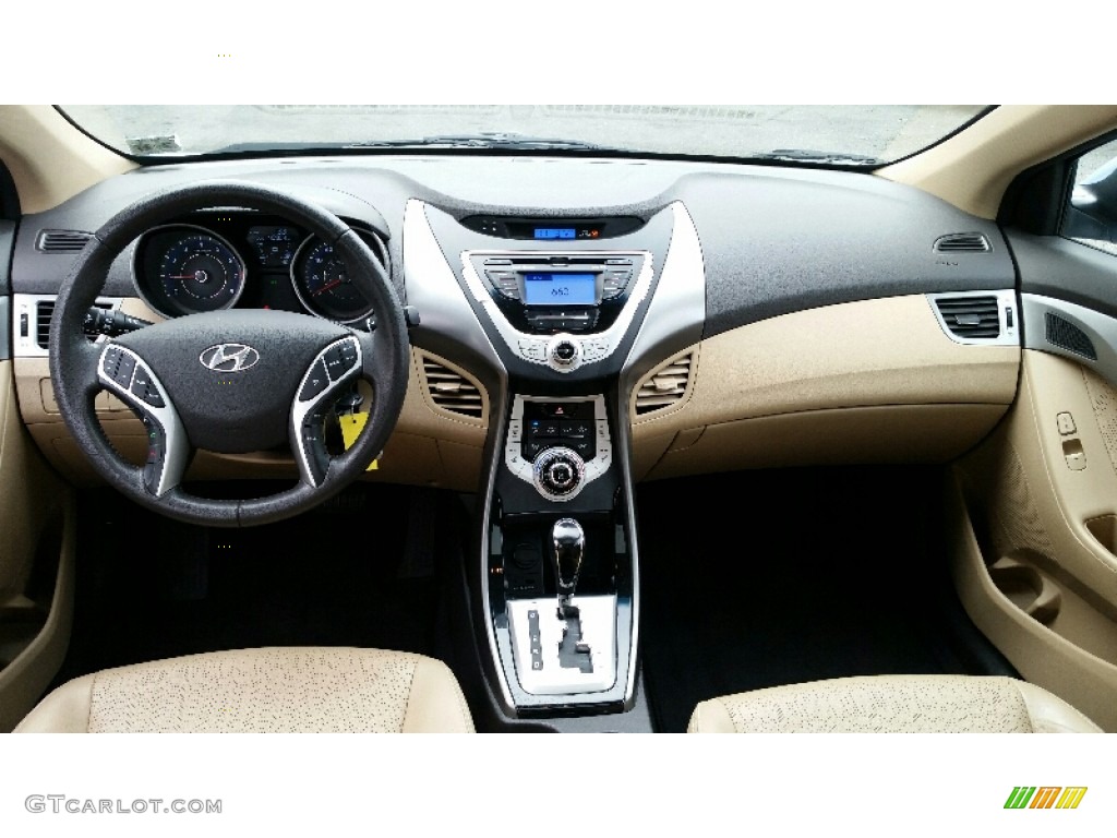 2012 Elantra Limited - Blue Sky Metallic / Beige photo #13