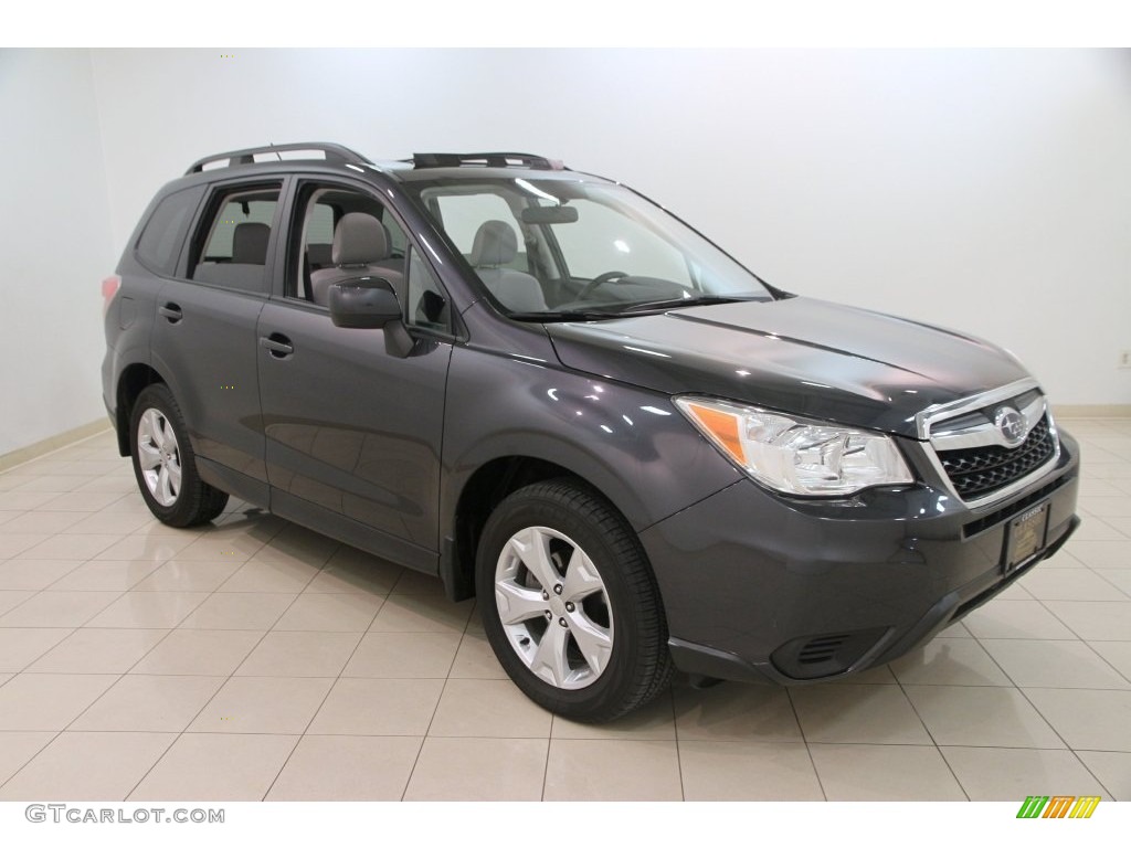 2015 Forester 2.5i Premium - Dark Gray Metallic / Gray photo #1