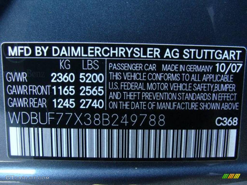 2008 E Color Code 368 for Flint Grey Metallic Photo #10998049