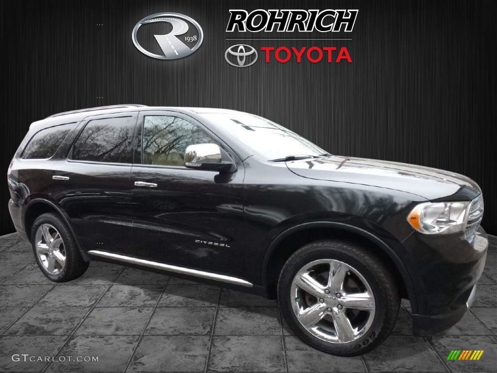 2013 Durango Citadel AWD - Brilliant Black Crystal Pearl / Black/Tan photo #1